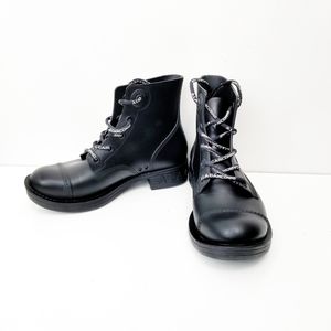 Melissa x A La Garconne Coturno Black Combat Boots Size 6 Vegan Rubber